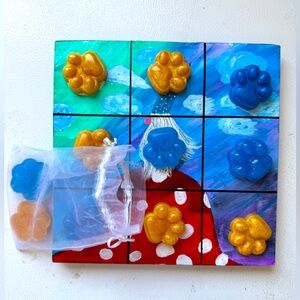 Handmade Elf and Paw Tic-Tac-Toe Game